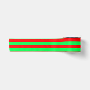 Red and Green Stripes Design Satin Ribbon