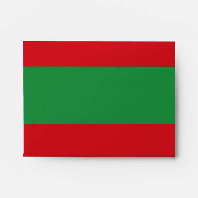 Red and green stripes envelope (Front)