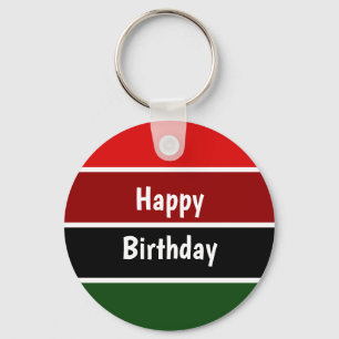 Red And Green Stripes Keychain