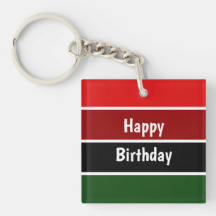 Red And Green Stripes Keychain