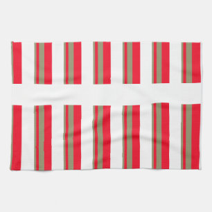 Red and Green Stripes Kitchen Towel