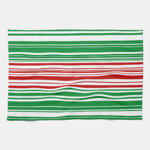 Red and Green Stripes Kitchen Towel