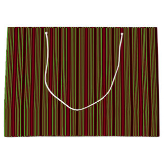 Red and Green Stripes Large Gift Bag
