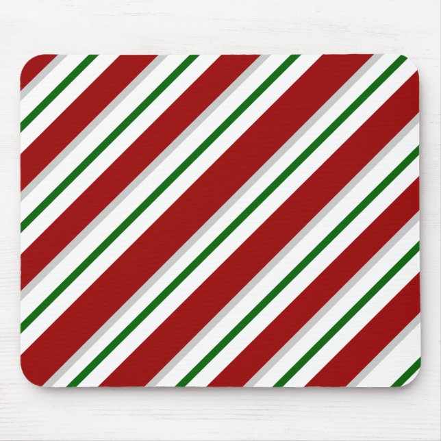Red and Green Stripes Mouse Pad (Front)