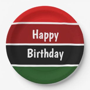 Red And Green Stripes Paper Plate