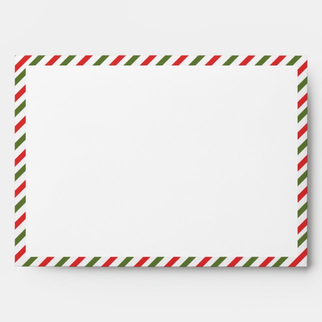 Red and green stripes return address Holiday  Envelope (Front)