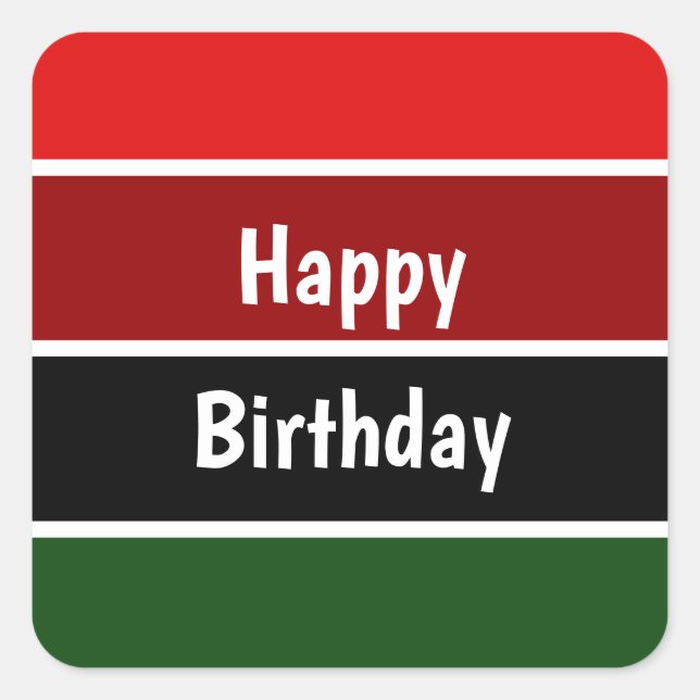 Red And Green Stripes Square Sticker (Front)