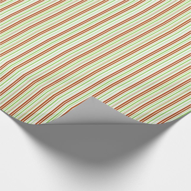 Red and Green Stripes Wrapping Paper (Corner)