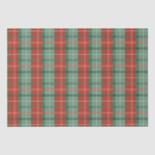 Red and green tartan pattern tissue paper