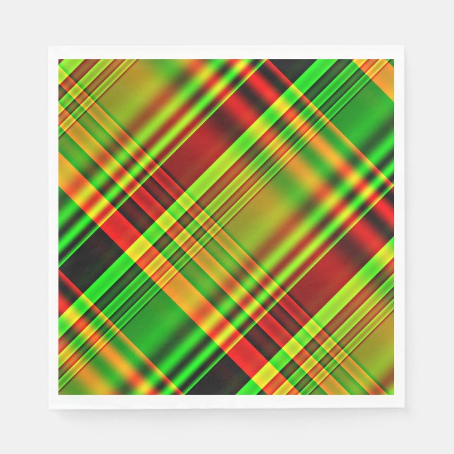 Red and Green Tartan Plaid Napkin (Front)