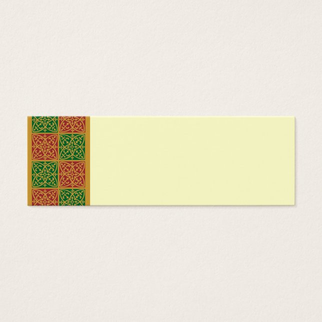 Red and Green Tile Art Pattern Tag (Front)