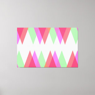 Red and green triangles canvas print