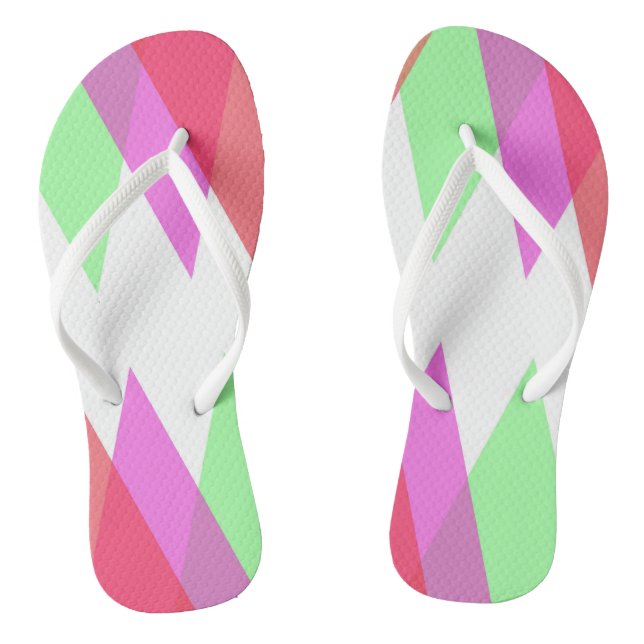 Red and green triangles flip flops (Footbed)