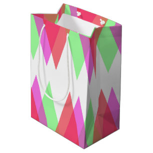 Red and green triangles medium gift bag