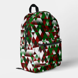 Red and Green Triangles  Printed Backpack