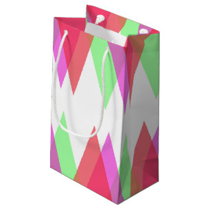Red and green triangles small gift bag
