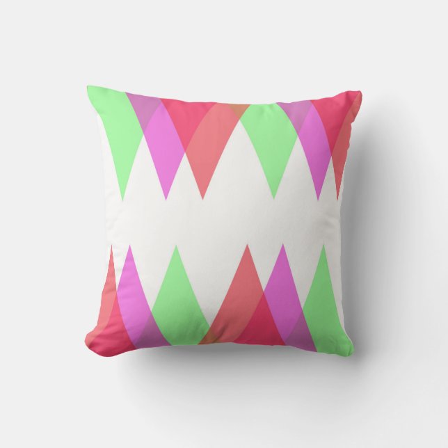 Red and green triangles throw pillow (Front)