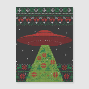 Red and Green UFO Tractor Beam Ugly Christmas