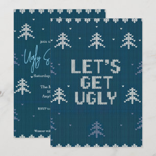 Red and Green Ugly Sweater Party Christmas Invitation