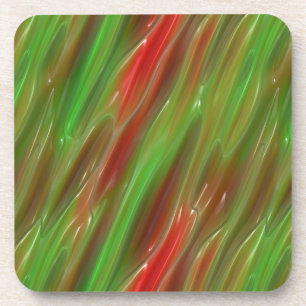 Red and Green Vinyl Coaster