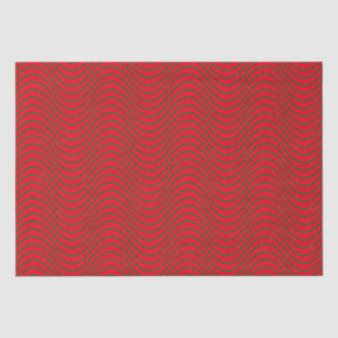 Red And Green Wave Pattern Tissue Paper