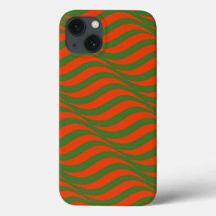 Red and Green Waves iPhone 13 Case