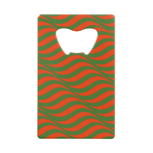 Red and Green Waves Credit Card Bottle Opener
