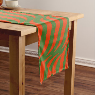 Red and Green Waves Short Table Runner