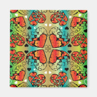 Red and green Whimsical Romantic Hearts pattern