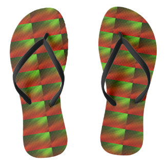 Red and Green Women's Flip Flops