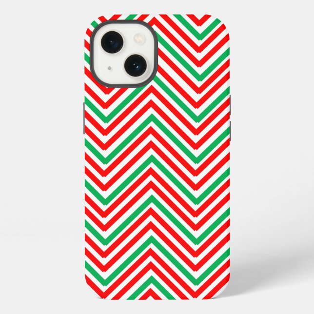 Red and Green Zig-Zag iPhone Case (Back)
