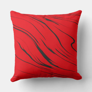 Red and Grey abstract Throw Pillow