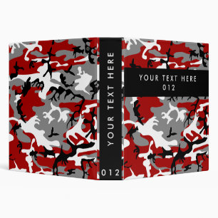 Red and Grey Camo, Camouflage, Military, Army Binder