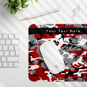 Red and Grey Camo, Camouflage, Military, Army Mouse Pad