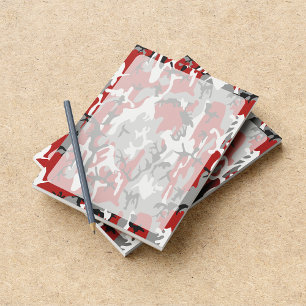 Red and Grey Camo, Camouflage, Military, Army Notepad