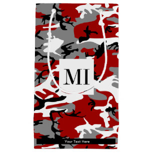 Red and Grey Camo, Camouflage, Military, Army Small Gift Bag