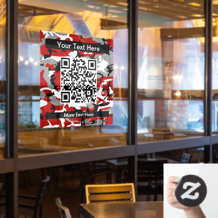 Red and Grey Camo, Camouflage, Military, Army Window Cling