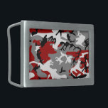 Red and Grey Camouflage, Military, Army Belt Buckle<br><div class="desc">Elegant,  stylish and sophisticated camouflage pattern in red and grey colour. Modern and trendy gift,  perfect for the military lover in your life.</div>