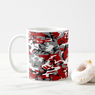 Red and Grey Camouflage, Military, Army Coffee Mug