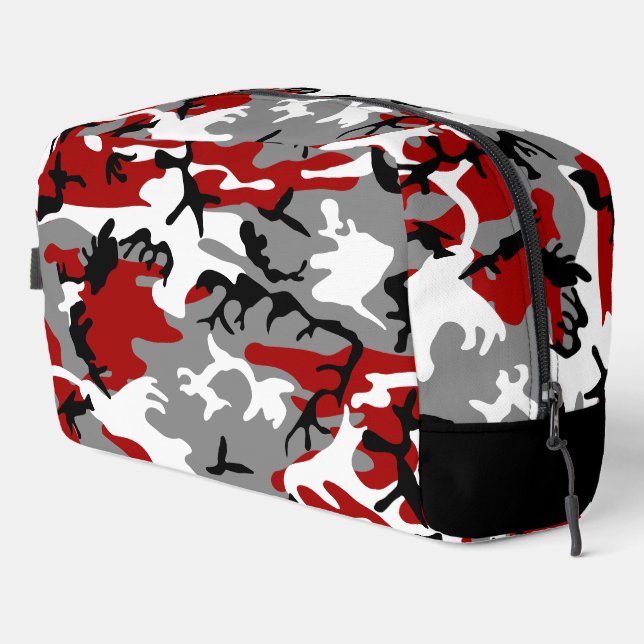 Red and Grey Camouflage, Military, Army Dopp Kit (Right Corner)