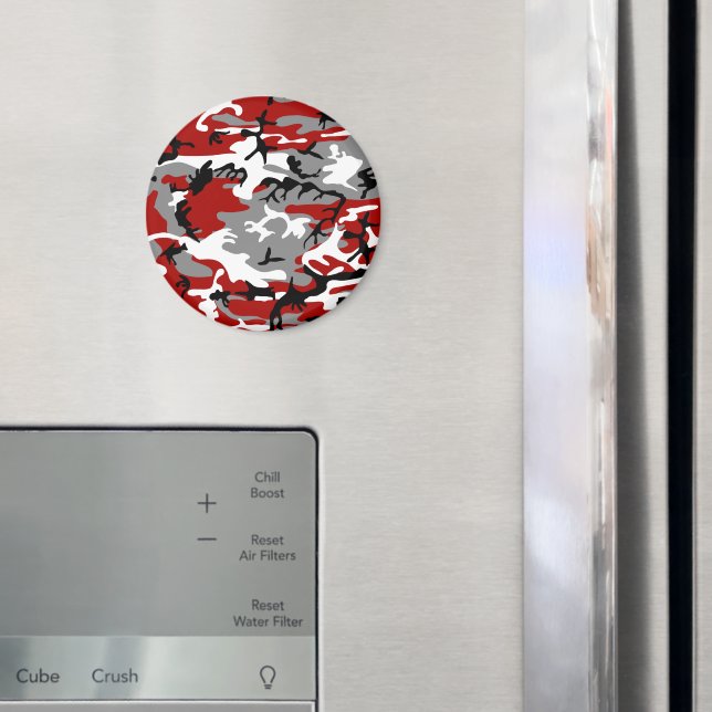 Red and Grey Camouflage, Military, Army Magnet (In Situ (Fridge))