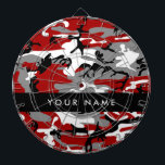 Red and Grey Camouflage Your name Personalize Dartboard<br><div class="desc">Elegant, stylish and sophisticated camouflage pattern in red and grey colour. Modern and trendy gift, perfect for the military lover in your life. Personalize by adding your name, nickname, monogram or initials.</div>