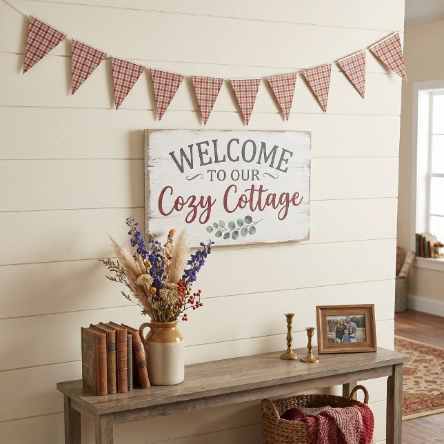 Red and grey farm style plaid bunting flags (Creator Uploaded)