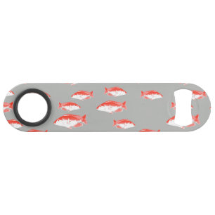 Red and grey fish bar key