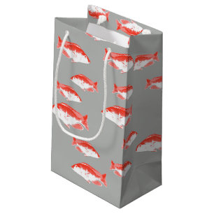 Red and grey fish small gift bag
