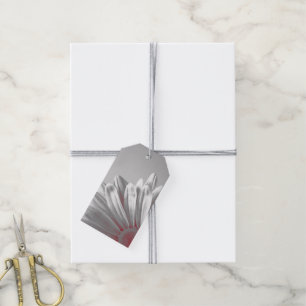 Red and Grey Floral Highlights Wedding Favour Tags