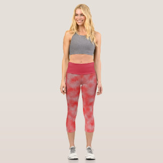 Red and grey homogeneous, High Waisted Capris
