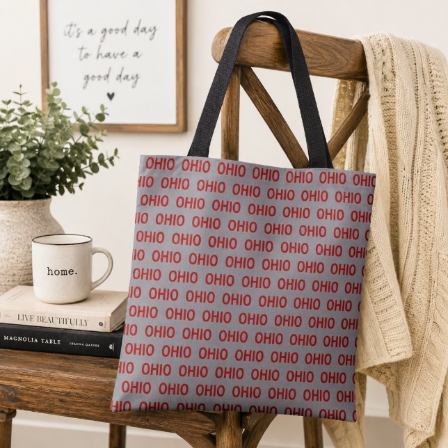 Red and Grey Ohio Tote Bag (Creator Uploaded)