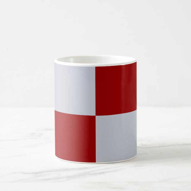 Red and Grey Rectangles Coffee Mug (Center)