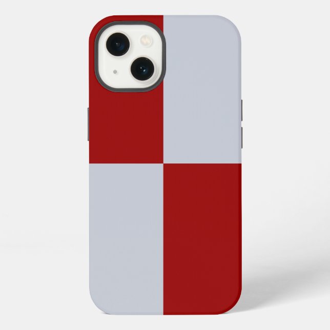 Red and Grey Rectangles iPhone Case (Back)